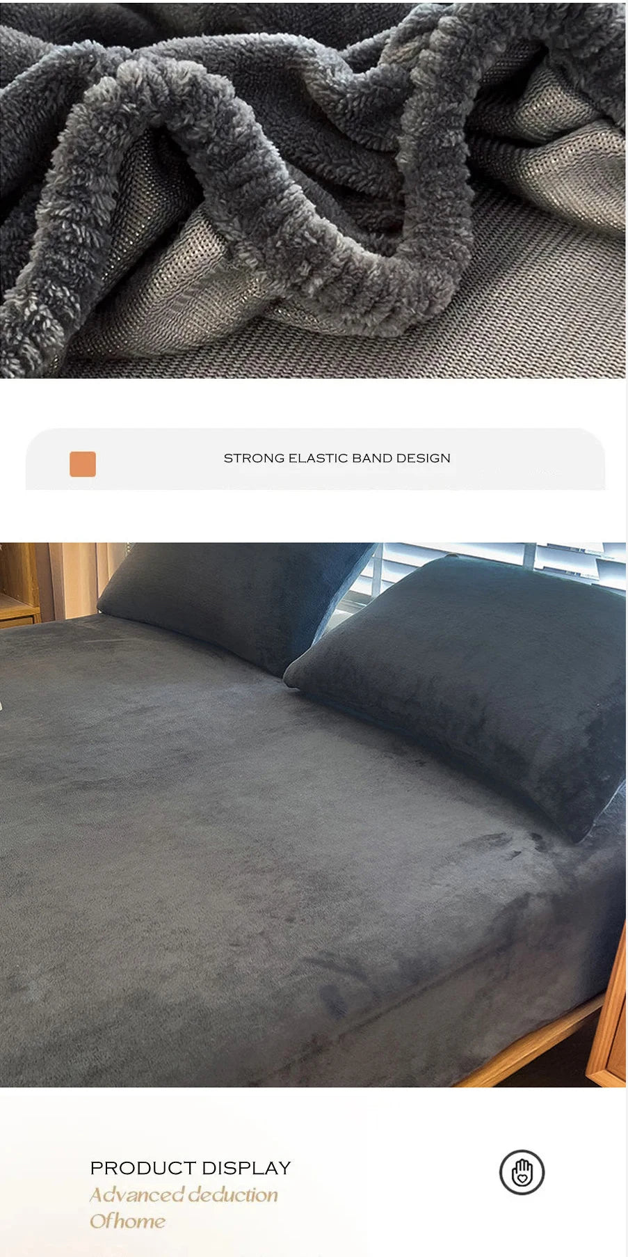 WOSTAR - Drap-housse en peluche douce, luxe pour couple d'hiver