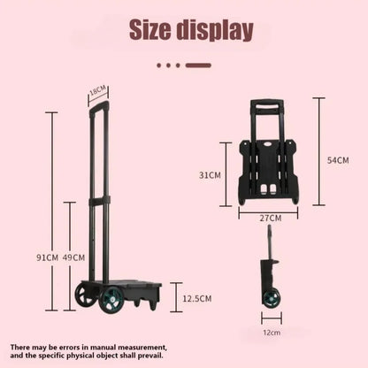 Chariot de courses pliant léger, étanche et grande capacité
