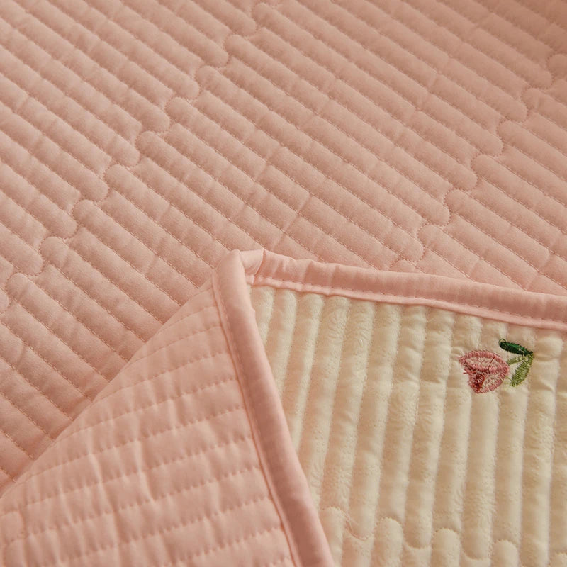 Ensemble Couvre-lit Matelassé Chic en Coton - 3 Pièces avec Taies