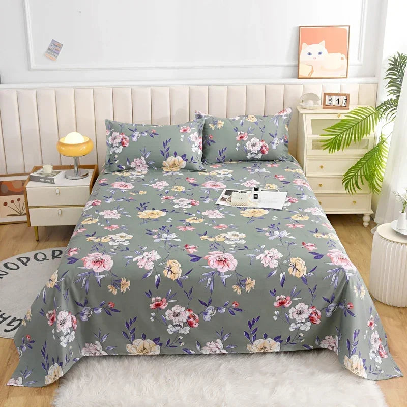 Draps de Lit Fleuri Réactifs pour Lit Double, Simple, Queen, King