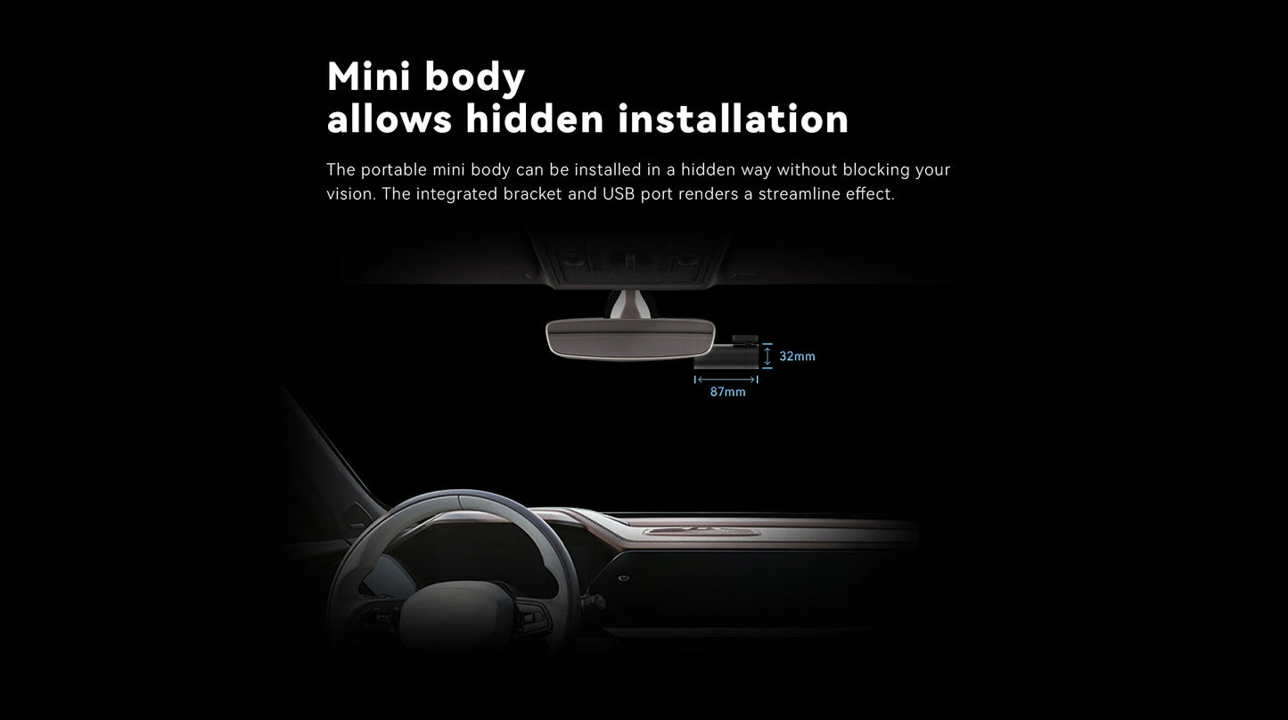 DDPAI Mini Pro 1296P Dash Cam - Caméra DVR WiFi pour Voiture