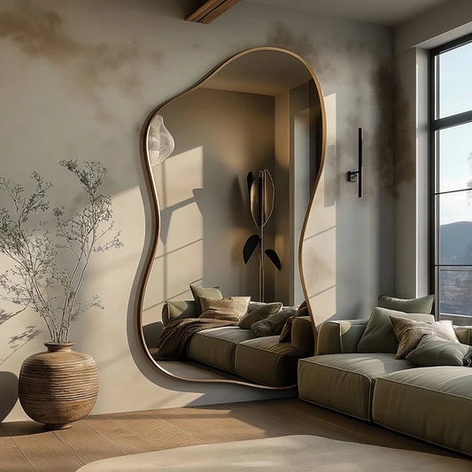 Miroir mural de luxe Xenomorph, grand miroir décoratif unique