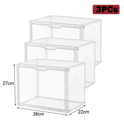 Boîte de rangement acrylique transparente pour figurines et maquillage