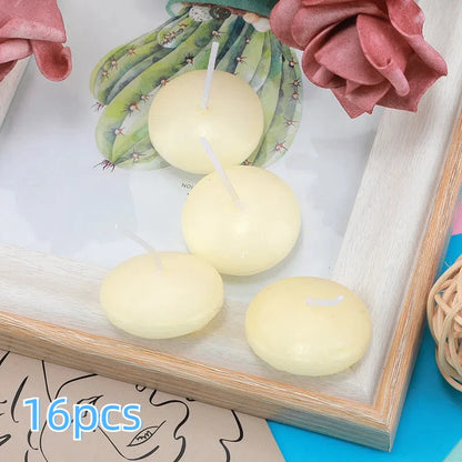 Bougies flottantes non parfumées - 16 pièces pour décor romantique