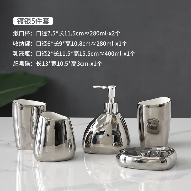 Set d'accessoires de salle de bains en céramique chinoise élégante