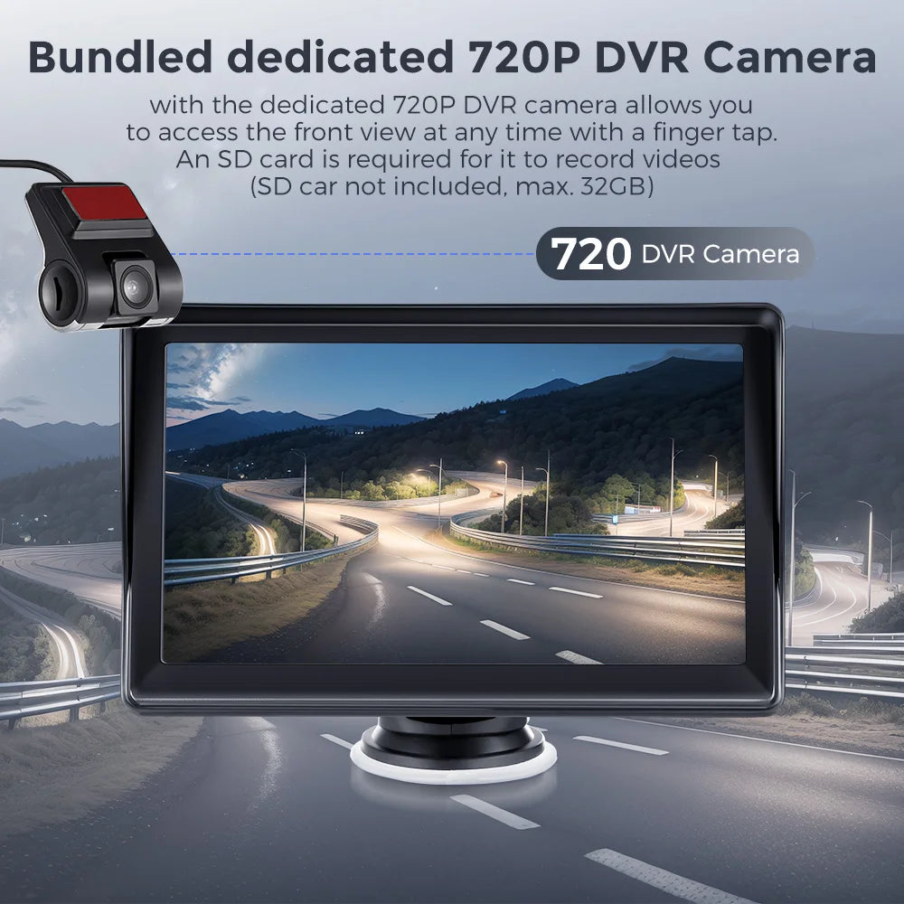 Autoradio Android 7'' sans fil - FM, BT, WiFi, AUX intégré