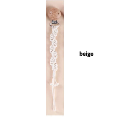 Porte-tétine en macramé et chanvre pour bébé - Tétine en coton artisanale