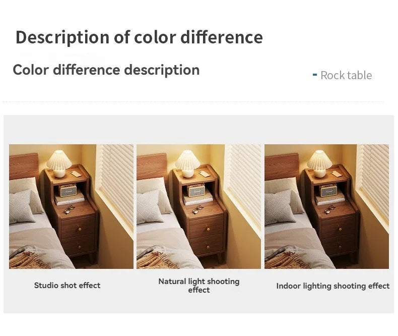 Armoire de chevet en bois massif pour petite chambre à coucher