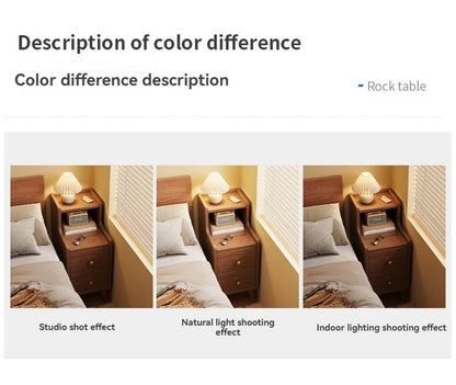 Armoire de chevet en bois massif pour petite chambre à coucher