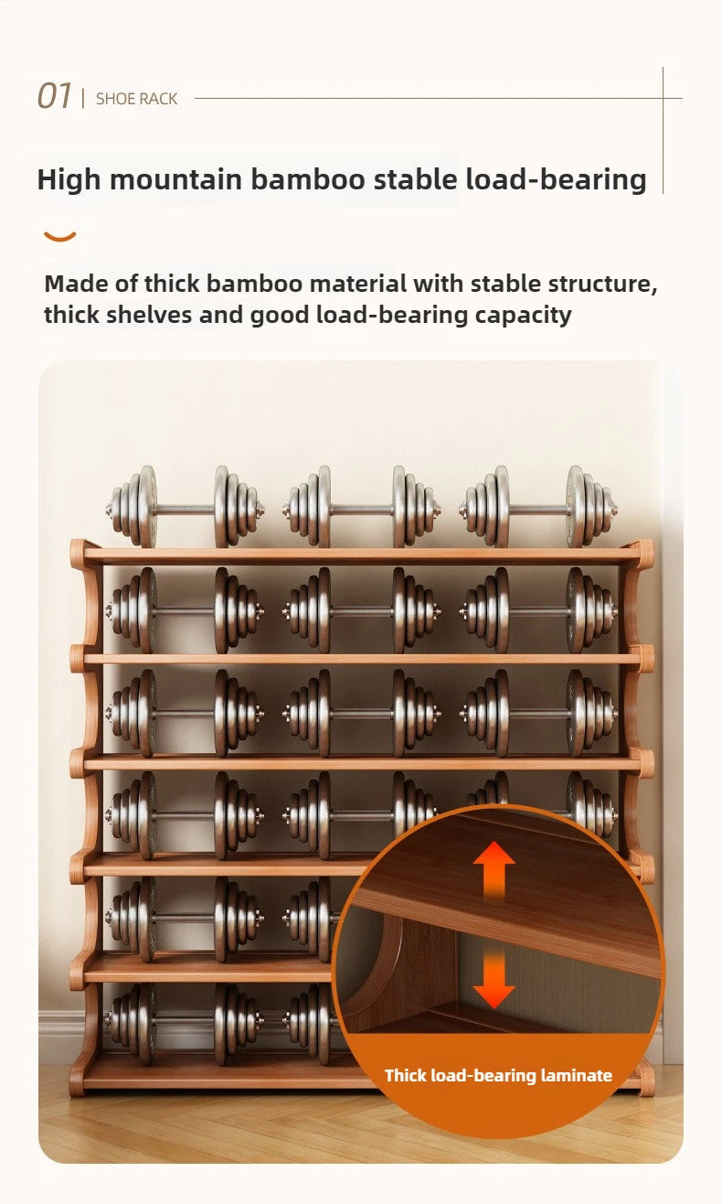 Étagère à chaussures en bois multi-niveaux pour rangement pratique