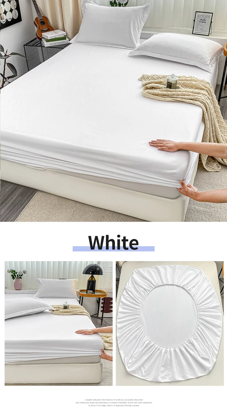Drap-housse élastique antidérapant pour lits simples à King