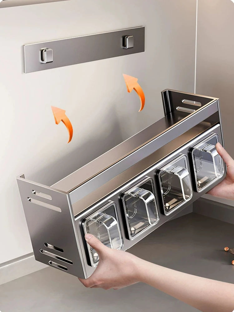 Etagère d'assaisonnement murale sans perçage, pratique et design