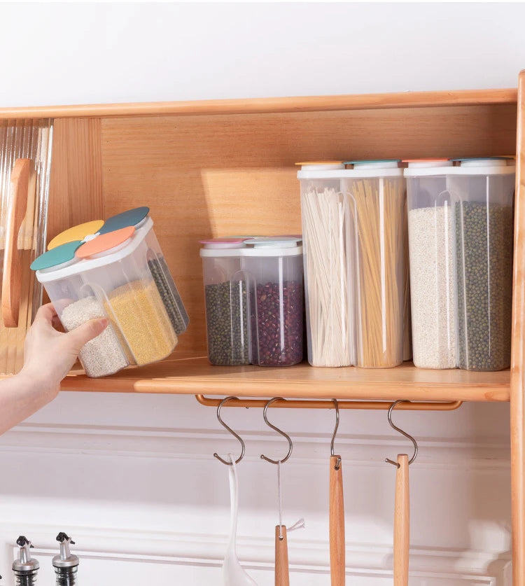 Boîte de rangement hermétique pour céréales - 4 grilles en plastique