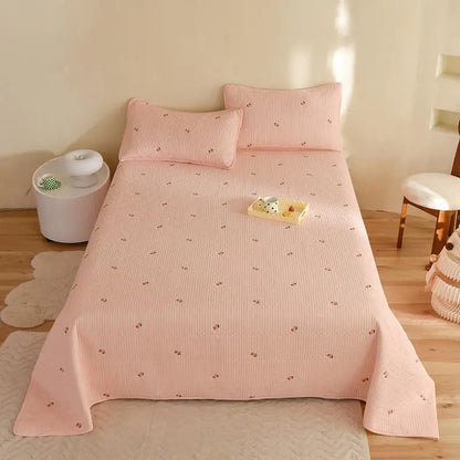 Ensemble Couvre-lit Matelassé Chic en Coton - 3 Pièces avec Taies