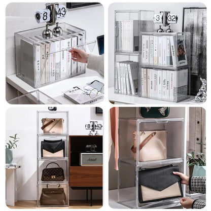 Boîte de rangement acrylique transparente pour figurines et maquillage