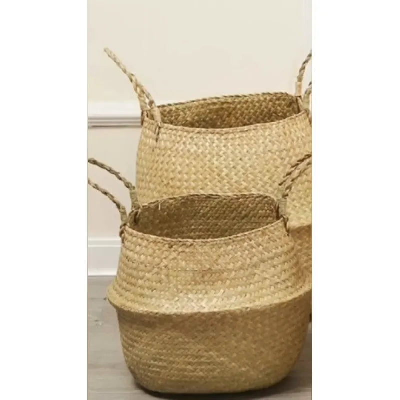 Panier en osier marin suspendu - Rangement élégant pour la maison