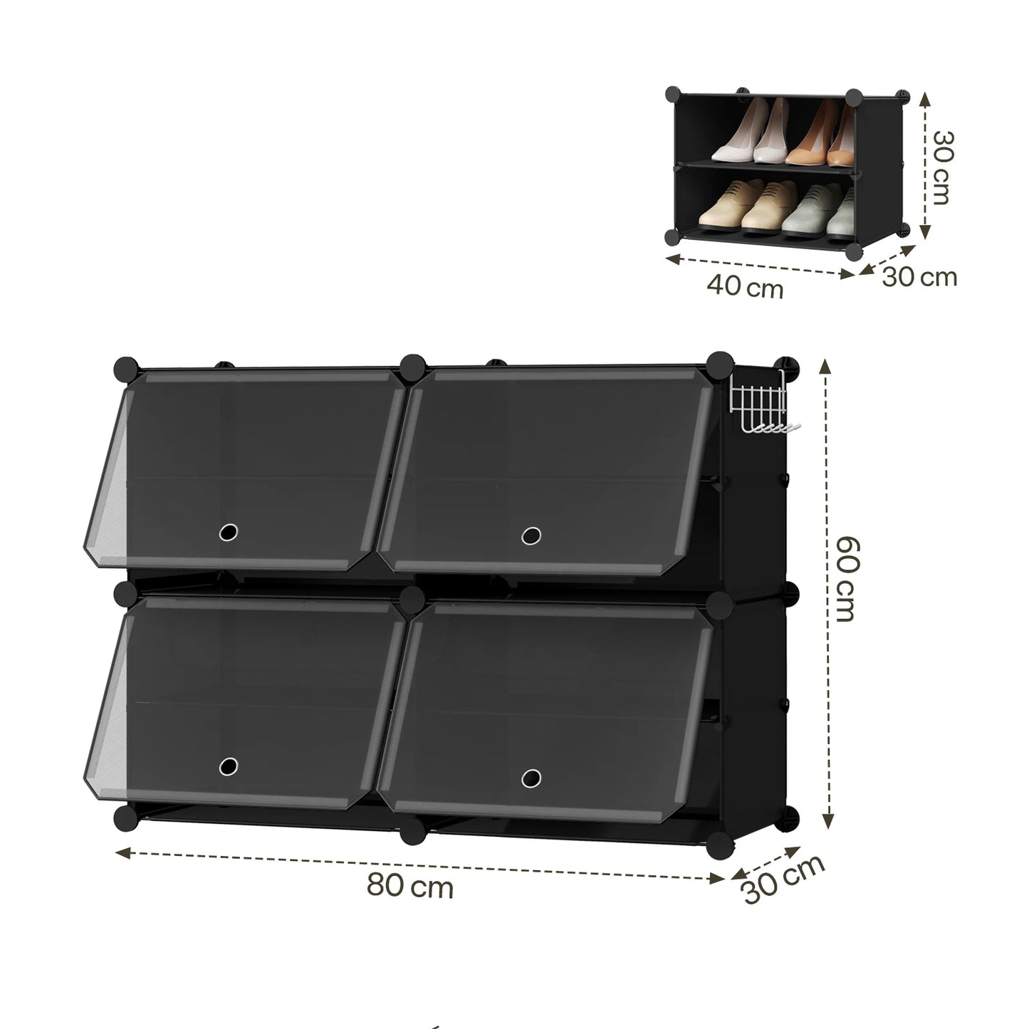 Armoire à chaussures pliable en PP transparent - Organisateur modulaire