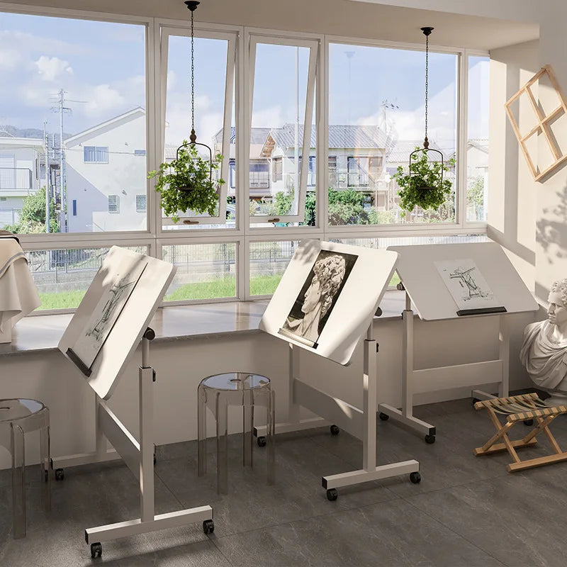 Table pliante mobile avec rouleaux - Table de chevet polyvalente