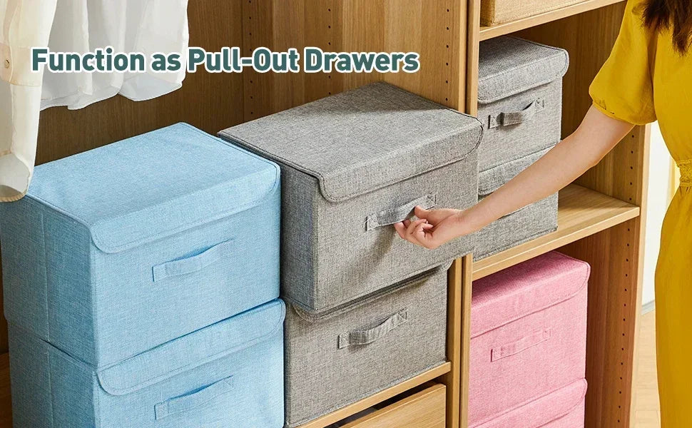 Organisateur de jouets pliant en coton et lin lavable - Panier pratique