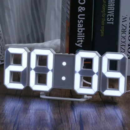 Réveil numérique LED 3D : Horloge murale avec date et température