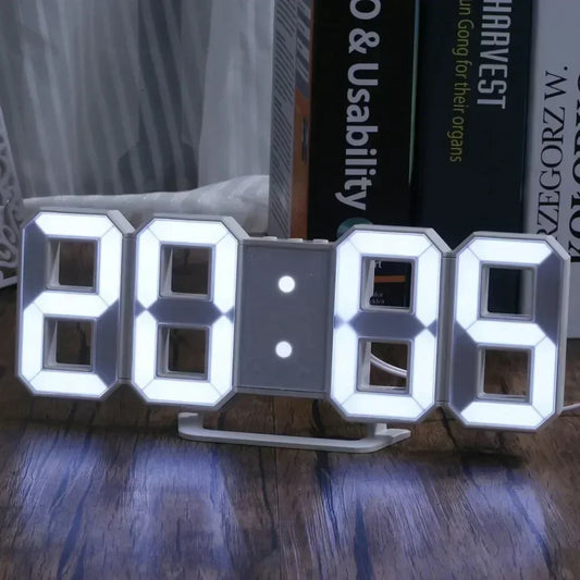 Réveil numérique LED 3D : Horloge murale avec date et température