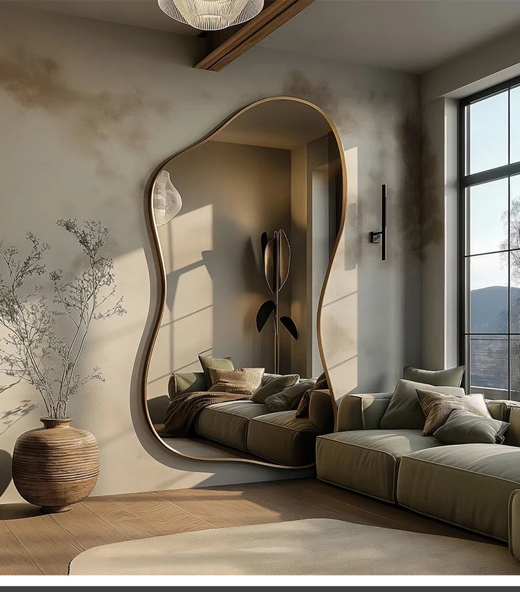 Miroir mural de luxe Xenomorph, grand miroir décoratif unique