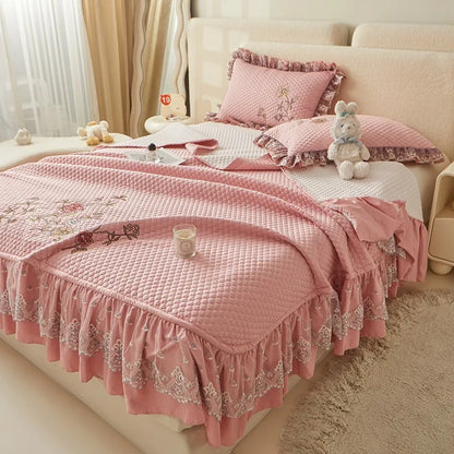 Ensemble de couvre-lit d'été brodé chic - léger et doux, 1 à 3 pièces