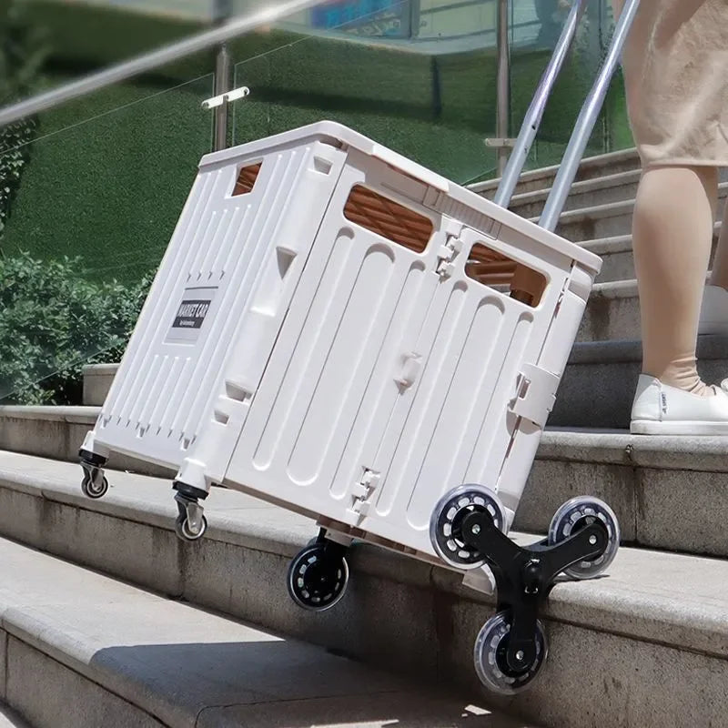 Chariot de courses pliable avec sacs – Idéal pour épicerie et pique-nique