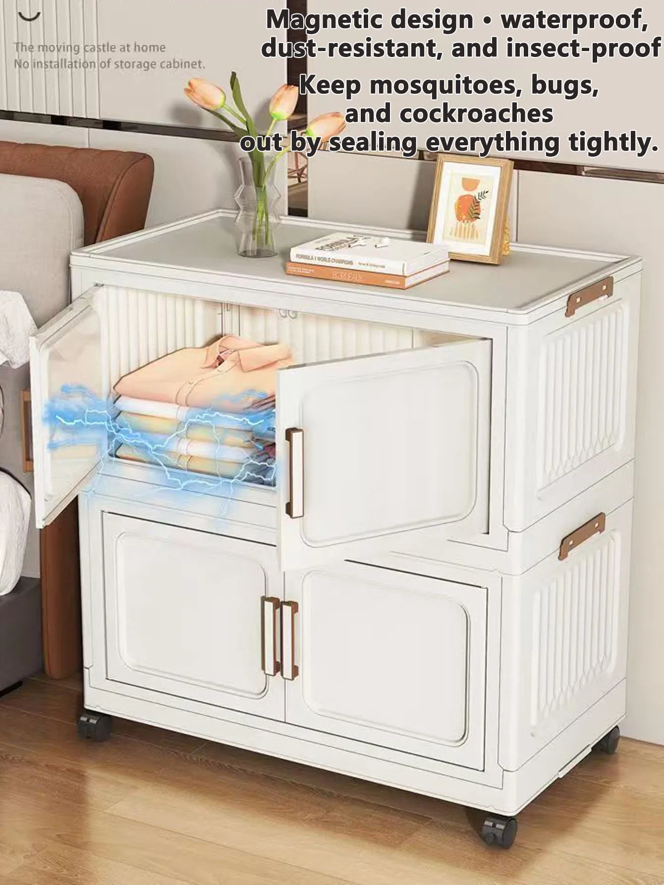 Armoire de rangement pliable pour vêtements de bébé et enfants