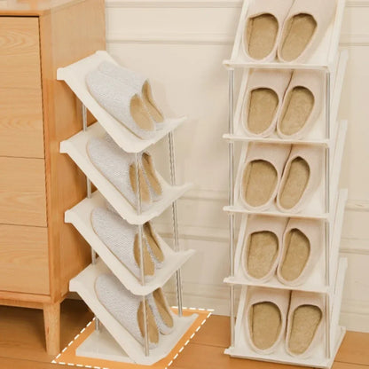 Étagère à chaussures empilable étroite pour un rangement optimal