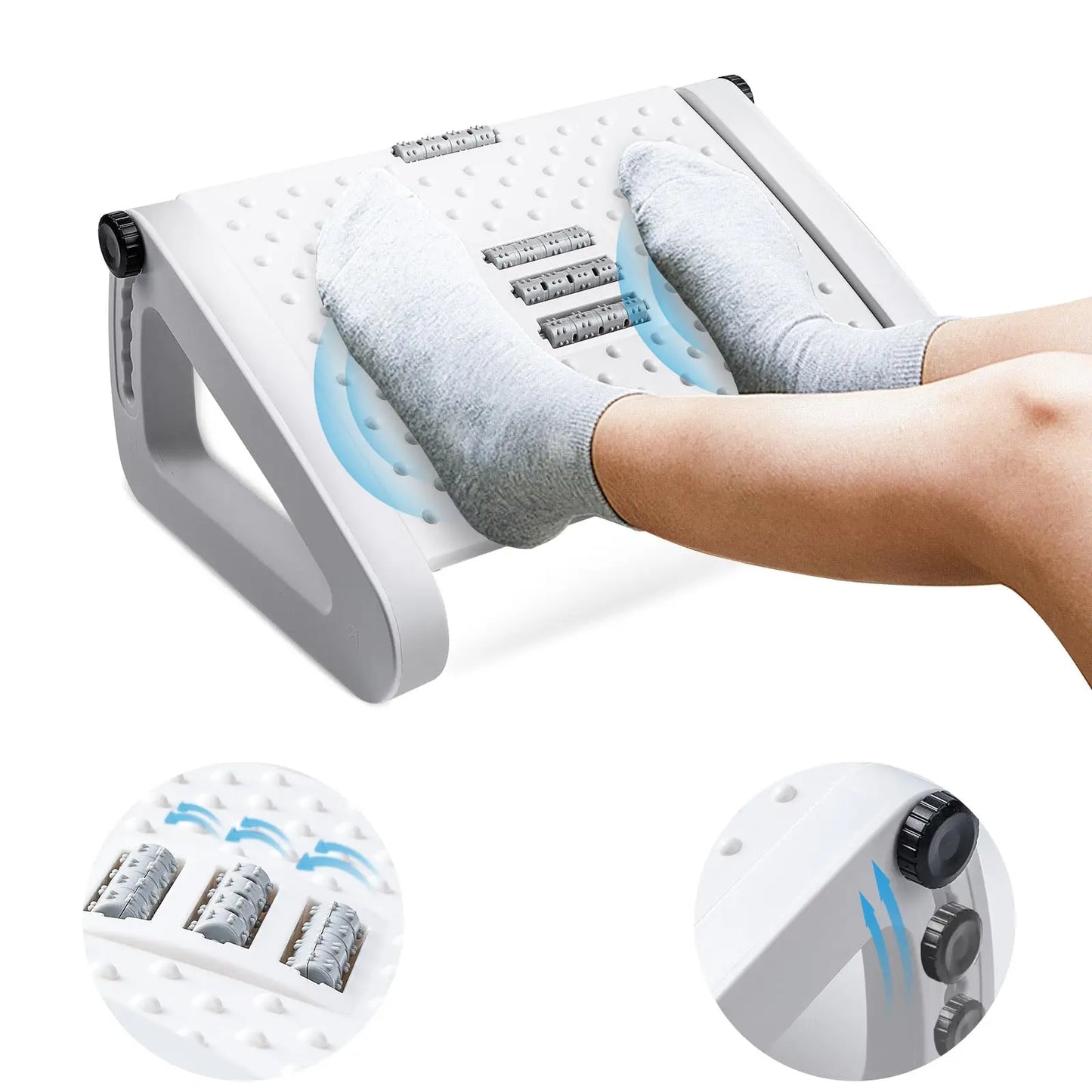 Repose-pieds ergonomique avec rouleaux de massage pour bureau