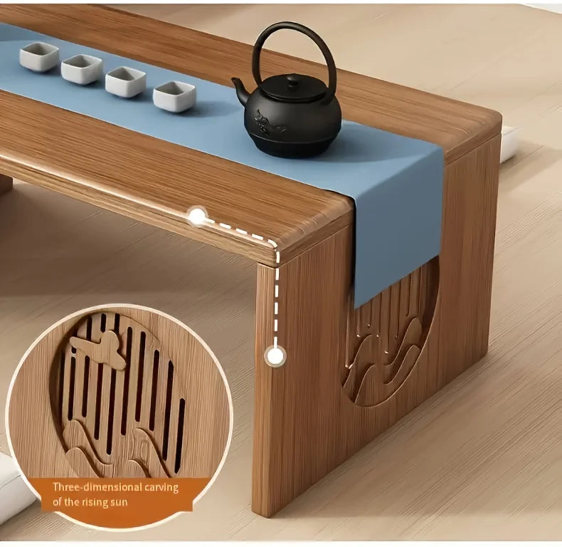 Table pliante en bambou – Style japonais, idéale pour chambre et bureau