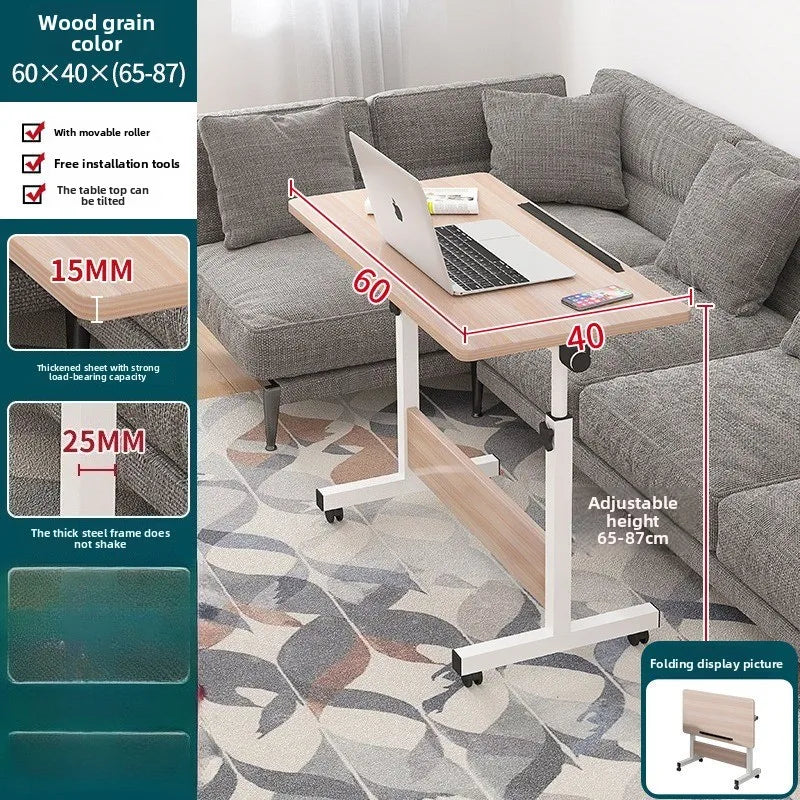Table pliante mobile avec rouleaux - Table de chevet polyvalente