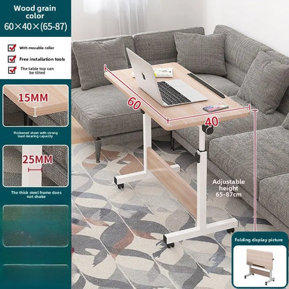 Table pliante mobile avec rouleaux - Table de chevet polyvalente