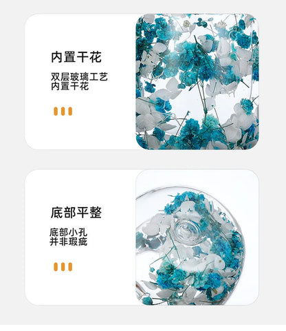 Tasse Anti-brûlure Double Couche Fleur Séchée Créative pour Bureau