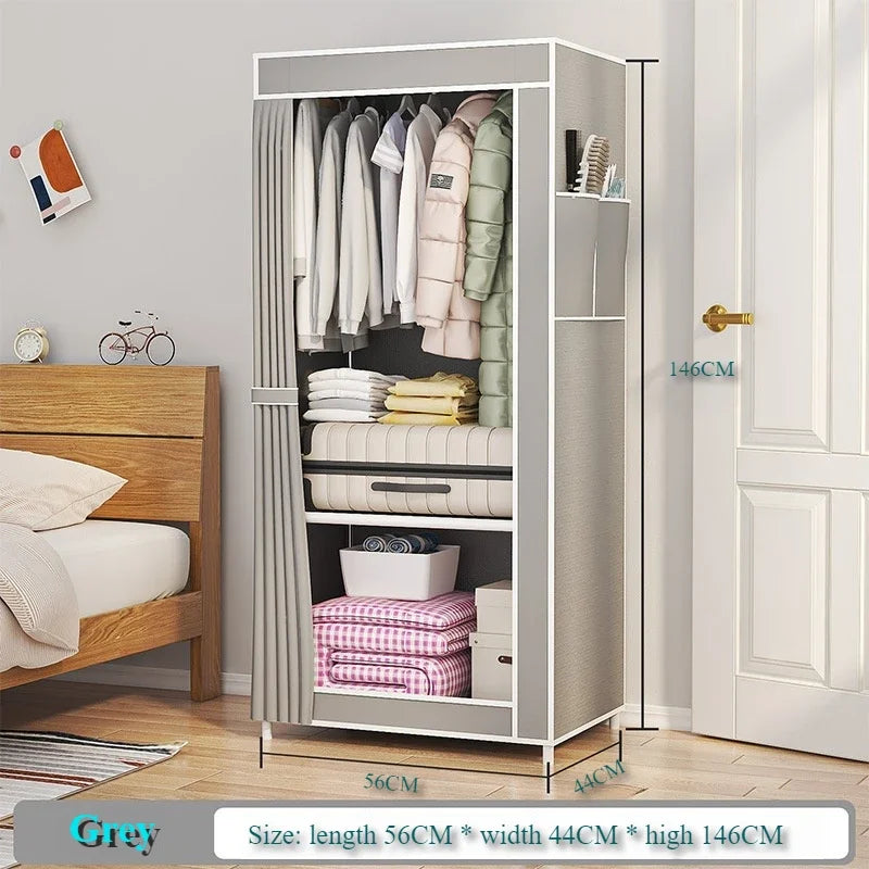 Armoire pliable en tissu minimaliste pour rangement de vêtements