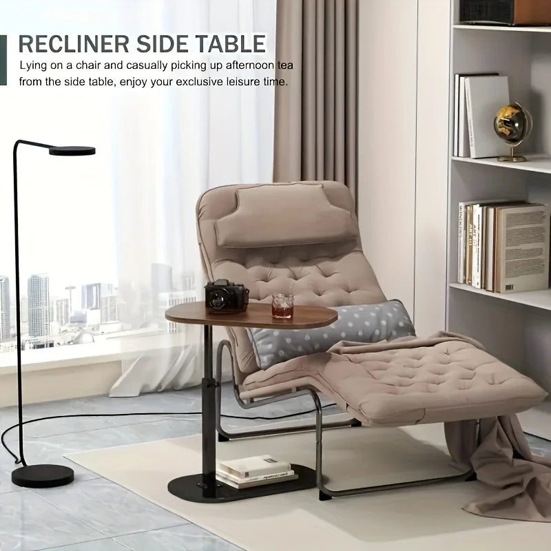 Table à Hauteur Réglable en Bois - Table d'Appoint Portable Intérieur/Extérieur