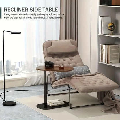 Table à Hauteur Réglable en Bois - Table d'Appoint Portable Intérieur/Extérieur