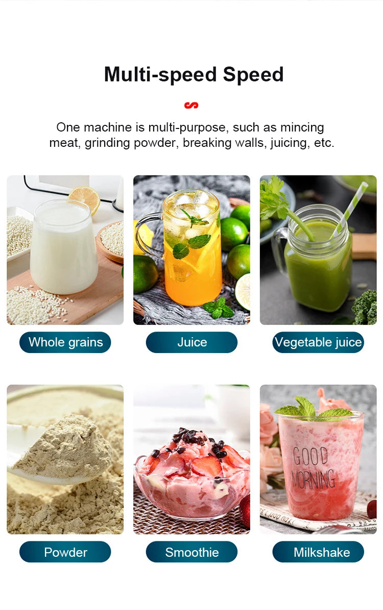 Mélangeur commercial 2000W sans BPA - Robot culinaire puissant