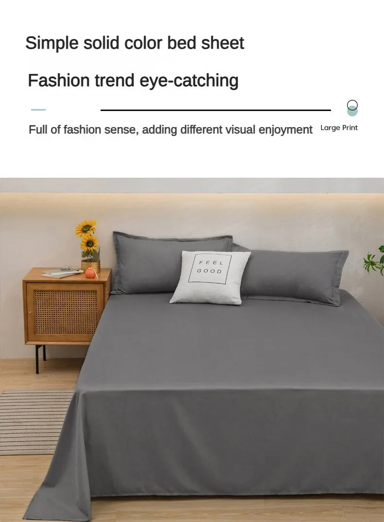 Drap Plat Doux Uni pour Lit Double - Confort et Élégance