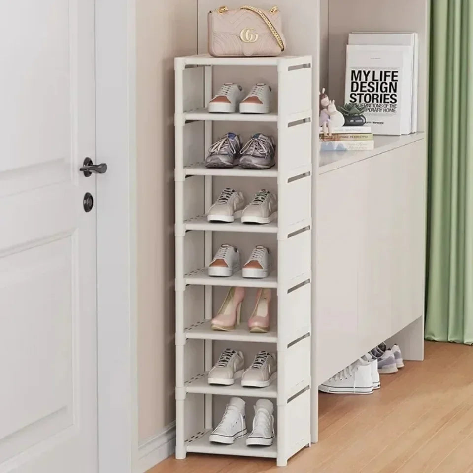 Étagère à chaussures empilable en angle, gain de place et pratique