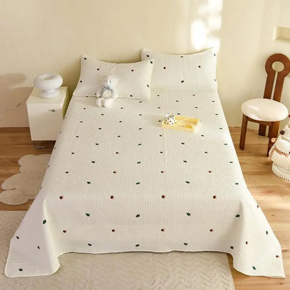 Ensemble Couvre-lit Matelassé Chic en Coton - 3 Pièces avec Taies