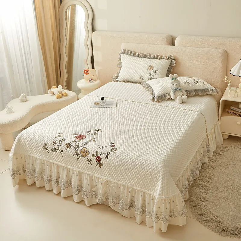 Ensemble de couvre-lit d'été brodé chic - léger et doux, 1 à 3 pièces