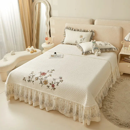 Ensemble de couvre-lit d'été brodé chic - léger et doux, 1 à 3 pièces