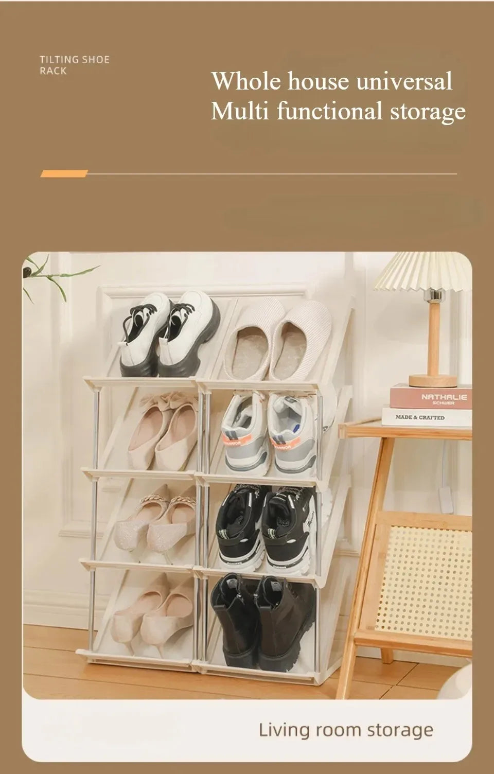 Étagère à chaussures empilable étroite pour un rangement optimal