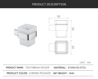 Accessoires de Salle de Bain en Acier Inoxydable - Set Étagère & Crochets