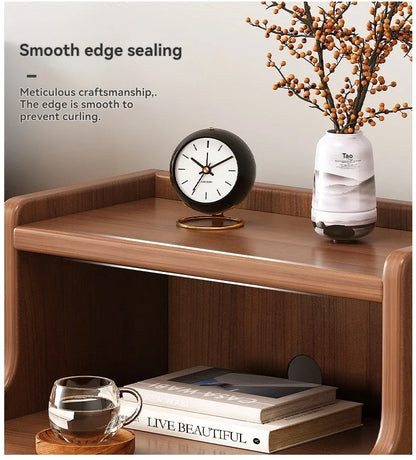 Armoire de chevet en bois massif pour petite chambre à coucher