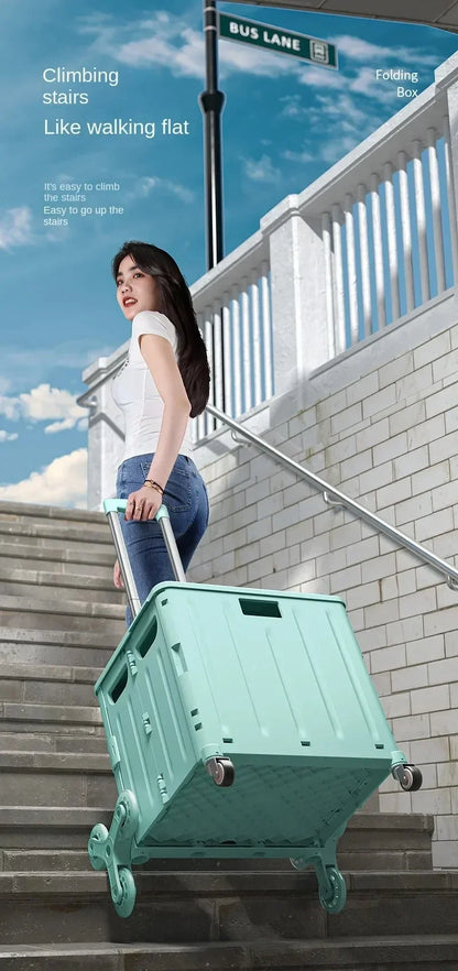 Chariot de courses pliable avec sacs – Idéal pour épicerie et pique-nique