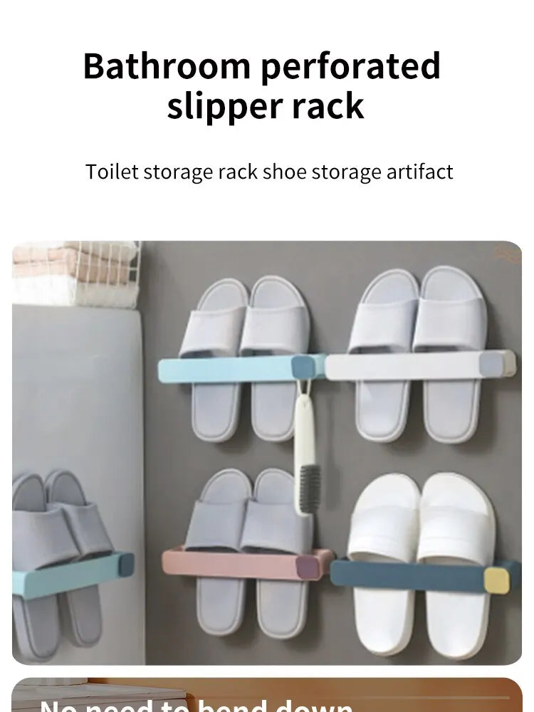 Étagère Murale Salle de Bains - Pantoufle Rack Économie d'Espace