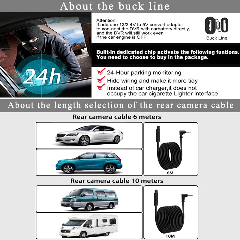 Dashcam 4K 3840P avec Carplay, GPS et WiFi - Caméra Voiture